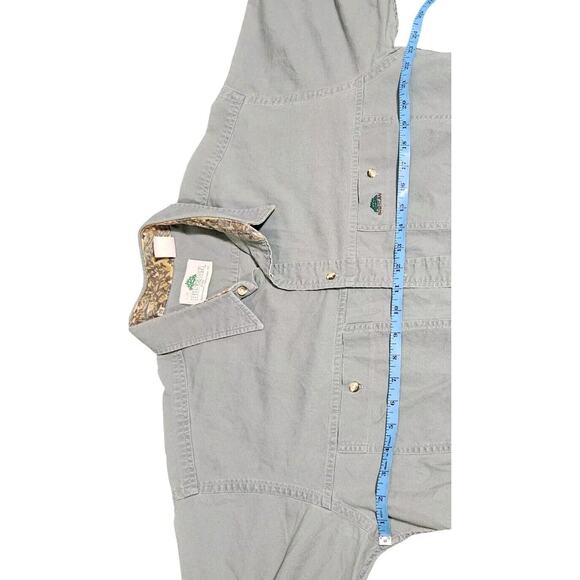 Vintage Bushlan Short Sleeve Button-Up Shirt USA Green Cotton Pockets Logo Men L - Picture 7 of 8